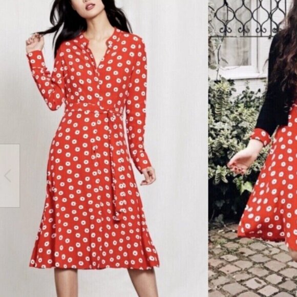 Boden Jessica Dress - Red Print - Size 12 US - Picture 5 of 5